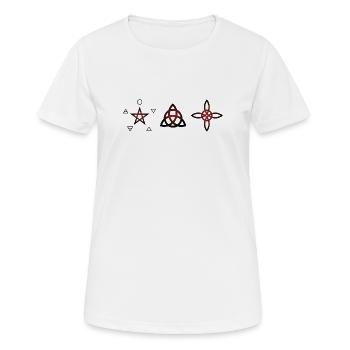 Wicca-Symbole – Mystische Kunst - Frauen T-Shirt atmungsaktiv - Weiß - Vorne - AI Model Female 172 dark (172cm)