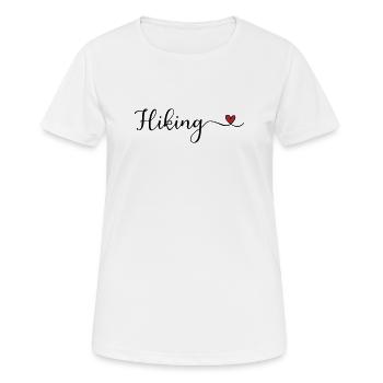 Wanderherz-Typografie - Frauen T-Shirt atmungsaktiv - Weiß - Vorne - AI Model Female 172 dark (172cm)