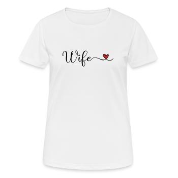 Wife Heart Typography - Women's Breathable T-Shirt - white - Front - AI Model Female 172 dark (172cm)