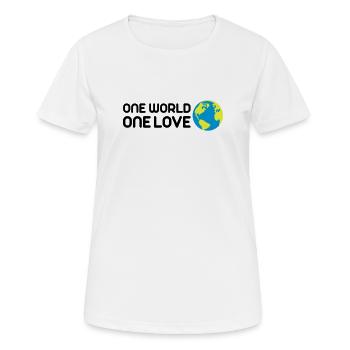 One World One Love - Women's Breathable T-Shirt - white - Front - AI Model Female 172 dark (172cm)