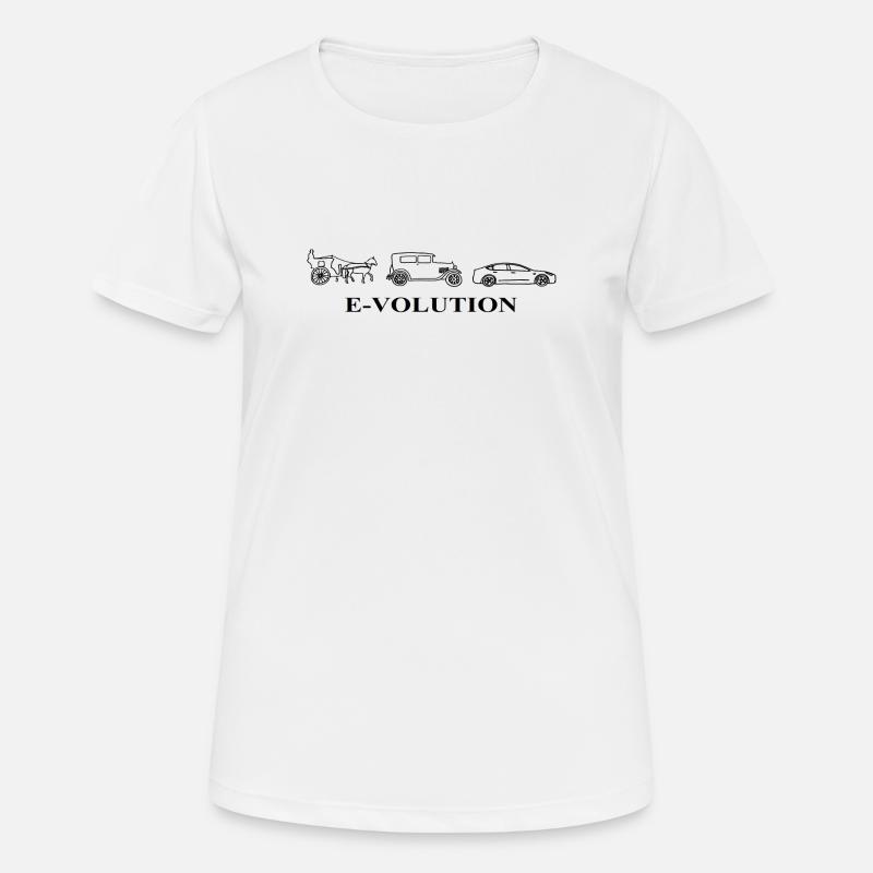E-Volution Auto Evolution - Frauen T-Shirt atmungsaktiv - Weiß