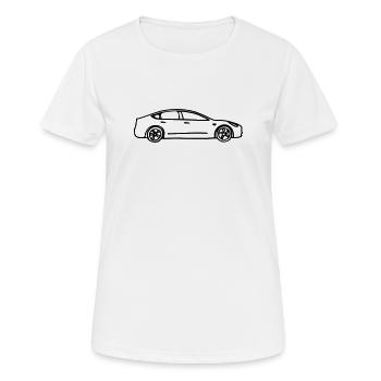 Model 3 gezeichnet - Frauen T-Shirt atmungsaktiv - Weiß - Vorne - AI Model Female 172 dark (172cm)