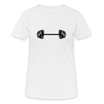 Weights dumbbells discs dumbbell - Women's Breathable T-Shirt - white - Front - AI Model Female 172 dark (172cm)