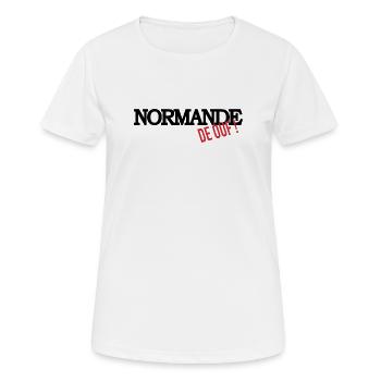 Normande de ouf (noir) - T-shirt respirant Femme - blanc - Devant - AI Model Female 172 dark (172cm)