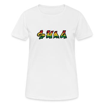 Police de graffiti rastafari SWAG - T-shirt respirant Femme - blanc - Devant - AI Model Female 172 dark (172cm)