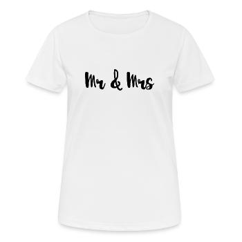 Mr & Mrs Design for Weddings - Women's Breathable T-Shirt - white - Front - AI Model Female 172 dark (172cm)