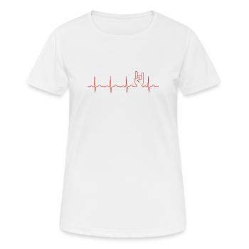 Heavy-Metal EKG Pommesgabel Herzschlag Festival - Frauen T-Shirt atmungsaktiv - Weiß - Vorne - AI Model Female 172 dark (172cm)