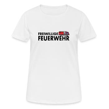 Freiwillige Feuerwehr Feuerwehrauto Feuerwehrmann - Frauen T-Shirt atmungsaktiv - Weiß - Vorne - AI Model Female 172 dark (172cm)