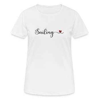 Sailing Heart Typography Gift - Women's Breathable T-Shirt - white - Front - AI Model Female 172 dark (172cm)