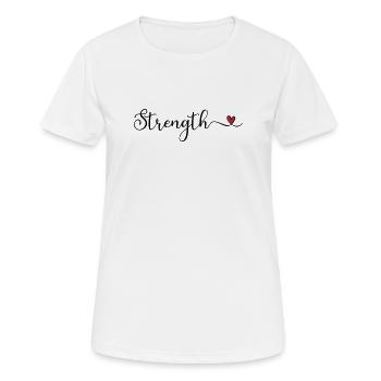 Strength Heart Typography - Women's Breathable T-Shirt - white - Front - AI Model Female 172 dark (172cm)