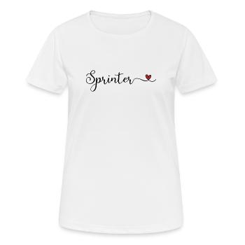 Sprinter - Frauen T-Shirt atmungsaktiv - Weiß - Vorne - AI Model Female 172 dark (172cm)