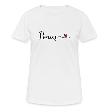 Cœur de Poneys - T-shirt respirant Femme - blanc - Devant - AI Model Female 172 dark (172cm)