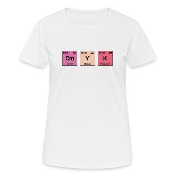 CMYK in periodischen Elementen - Frauen T-Shirt atmungsaktiv - Weiß - Vorne - AI Model Female 172 dark (172cm)