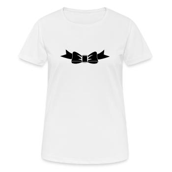 Nœud papillon - T-shirt respirant Femme - blanc - Devant - AI Model Female 172 dark (172cm)