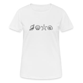 Minimalist snail and starfish shell Design  - Women's Breathable T-Shirt - white - Front - AI Model Female 172 dark (172cm)