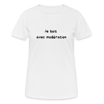 Ich trinke in Maßen - Frauen T-Shirt atmungsaktiv - Weiß - Vorne - AI Model Female 172 dark (172cm)