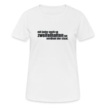 zweifelhafte Taten - Frauen T-Shirt atmungsaktiv - Weiß - Vorne - AI Model Female 172 dark (172cm)