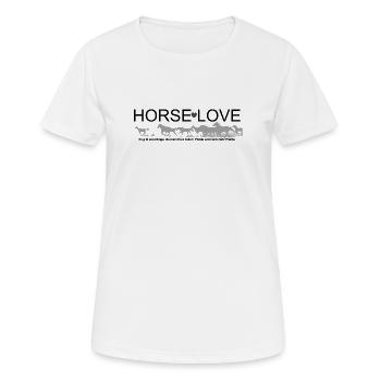 Horselove - Pferden gehört mein Herz  - Frauen T-Shirt atmungsaktiv - Weiß - Vorne - AI Model Female 172 dark (172cm)