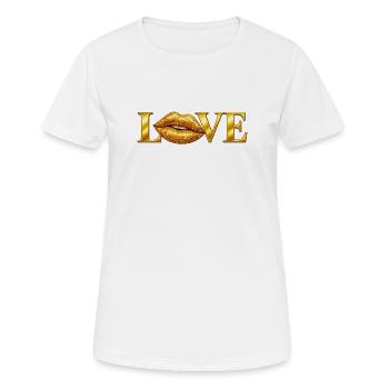Love Golden Lips - Women's Breathable T-Shirt - white - Front - AI Model Female 172 dark (172cm)