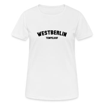 TEMPELHOF - Frauen T-Shirt atmungsaktiv - Weiß - Vorne - AI Model Female 172 dark (172cm)