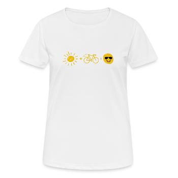 Soleil et vélo - T-shirt respirant Femme - blanc - Devant - AI Model Female 172 dark (172cm)