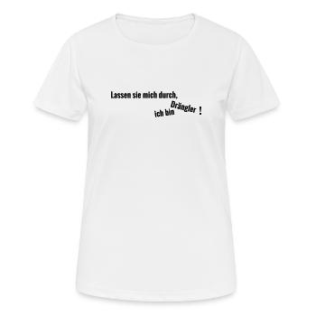 Draengler - Frauen T-Shirt atmungsaktiv - Weiß - Vorne - AI Model Female 172 dark (172cm)