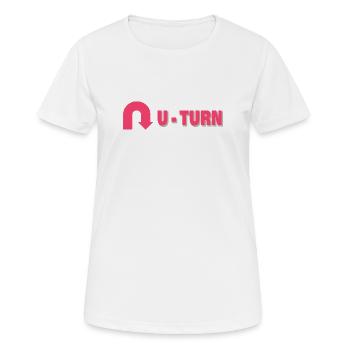U-TURN - Frauen T-Shirt atmungsaktiv - Weiß - Vorne - AI Model Female 172 dark (172cm)