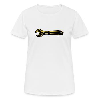 Schraubenschlüssel Werkzeug Mechaniker Schrauber - Frauen T-Shirt atmungsaktiv - Weiß - Vorne - AI Model Female 172 dark (172cm)