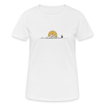 Paysage montagneux : cyclistes et soleil - T-shirt respirant Femme - blanc - Devant - AI Model Female 172 dark (172cm)