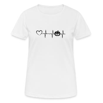 Halloween Pumpkin Halloween Heartbeat Heart Pumpki - Frauen T-Shirt atmungsaktiv - Weiß - Vorne - AI Model Female 172 dark (172cm)