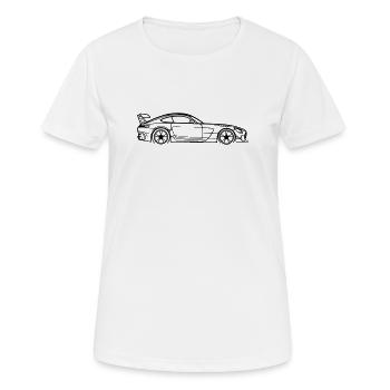 GT Coupé Line Silhouette – Pure Performance Art - Frauen T-Shirt atmungsaktiv - Weiß - Vorne - AI Model Female 172 dark (172cm)