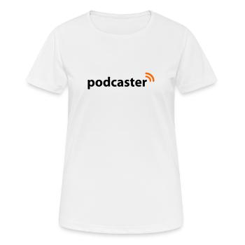 Podcaster | Funk | Wlan - T-shirt respirant Femme - blanc - Devant - AI Model Female 172 dark (172cm)