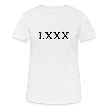 80 Jahre - römische Ziffern - Frauen T-Shirt atmungsaktiv - Weiß - Vorne - AI Model Female 172 dark (172cm)