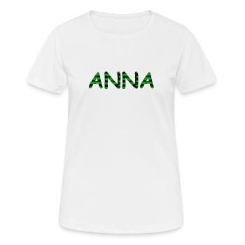 Vorname "Anna" - Neon Style - Frauen T-Shirt atmungsaktiv - Weiß - Vorne - AI Model Female 172 dark (172cm)