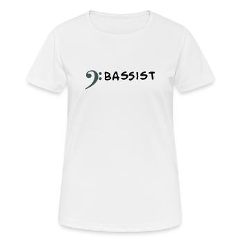 Je joue de la basse - Je suis bassiste - T-shirt respirant Femme - blanc - Devant - AI Model Female 172 dark (172cm)