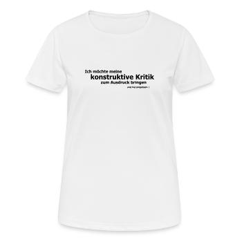 Poebeln - Frauen T-Shirt atmungsaktiv - Weiß - Vorne - AI Model Female 172 dark (172cm)