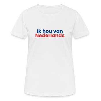 J’adore le néerlandais - T-shirt respirant Femme - blanc - Devant - AI Model Female 172 dark (172cm)