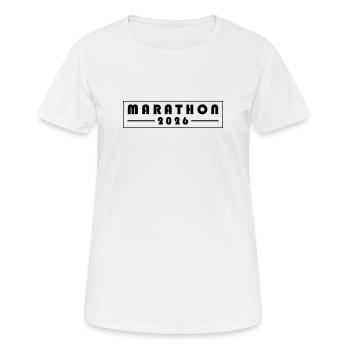 Marathon 2026 - Frauen T-Shirt atmungsaktiv - Weiß - Vorne - AI Model Female 172 dark (172cm)