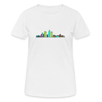Dhaka City Skyline National Monument Art - Women's Breathable T-Shirt - white - Front - AI Model Female 172 dark (172cm)