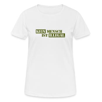 No One Is Illegal - Migration - Illegality - Women's Breathable T-Shirt - white - Front - AI Model Female 172 dark (172cm)