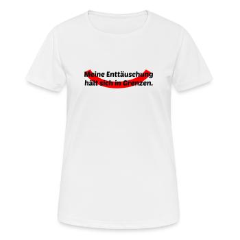 Enttäuschung in Grenzen - Frauen T-Shirt atmungsaktiv - Weiß - Vorne - AI Model Female 172 dark (172cm)