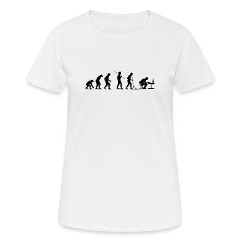 Programmierer Evolution Informatiker Entwickler - Frauen T-Shirt atmungsaktiv - Weiß - Vorne - AI Model Female 172 dark (172cm)