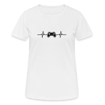 Gaming Herzschlag Controller - Frauen T-Shirt atmungsaktiv - Weiß - Vorne - AI Model Female 172 dark (172cm)