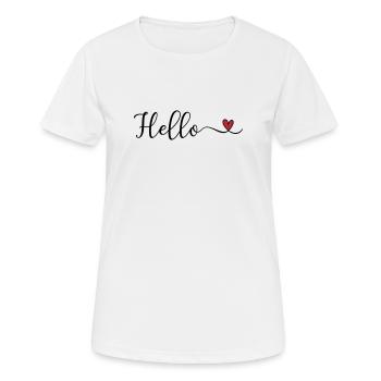 Bonjour Typographie du cœur - T-shirt respirant Femme - blanc - Devant - AI Model Female 172 dark (172cm)