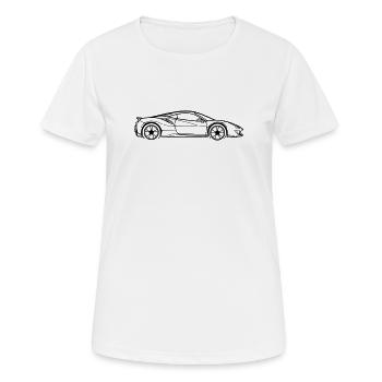 Pista Line Silhouette – Pure Performance Art - Frauen T-Shirt atmungsaktiv - Weiß - Vorne - AI Model Female 172 dark (172cm)