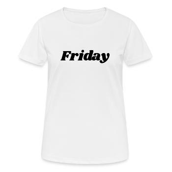 Vendredi – Lettrage noir - T-shirt respirant Femme - blanc - Devant - AI Model Female 172 dark (172cm)