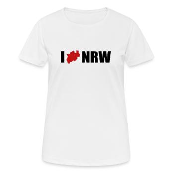 J’adore la Rhénanie-du-Nord-Westphalie de NRW - T-shirt respirant Femme - blanc - Devant - AI Model Female 172 dark (172cm)