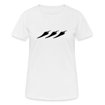 Chilischoten - Frauen T-Shirt atmungsaktiv - Weiß - Vorne - AI Model Female 172 dark (172cm)