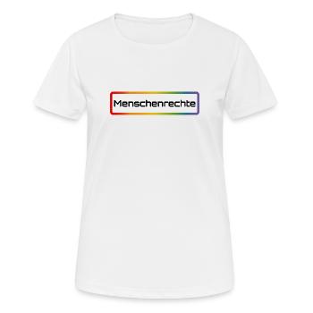 Regenbogen Menschenrechte - Frauen T-Shirt atmungsaktiv - Weiß - Vorne - AI Model Female 172 dark (172cm)