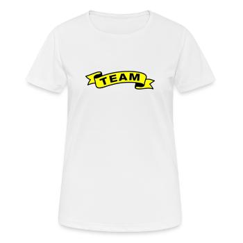 Équipe Banderole - T-shirt respirant Femme - blanc - Devant - AI Model Female 172 dark (172cm)